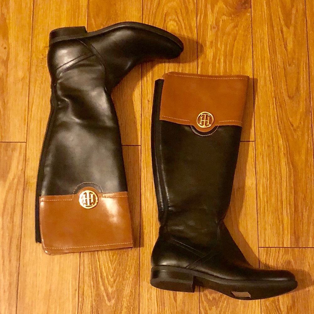 Tommy Hilfiger, leather knee-high boots